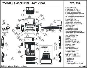 Carbon Fiber Dash Trim Kit for Toyota Land Cruiser w/ navigation sys. 2003-2007 - Picture 1 of 1