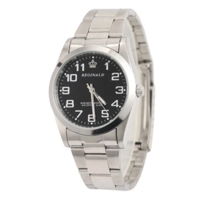Reginald Мужские наручные часы черный серебро белый аналоговый кварц новый аккумулятор. Новый - Изображение 1 из 3