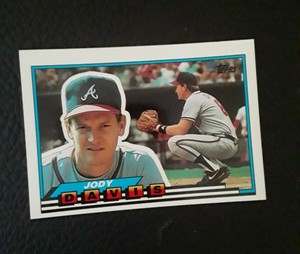 1989 Topps JODY DAVIS Big Baseball Card #3. ATLANTA BRAVES. 
