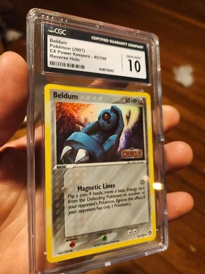 (TOP POP 8) CGC 10 Gem Mint Pokemon Ex Power Keeper Beldum 45/108 Reverse Holo - Image 1 of 4