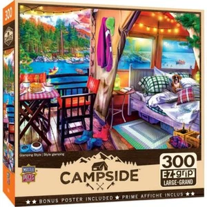 Masterpieces Jigsaw Puzzle; Glamping Style by Jason Taylor; 300 lrg EZ-Grip pcs - Picture 1 of 2