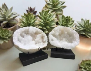 Large Natural Geode Pair Natural Crystal Geode Quartz Specimen Moroccan Geode. - Picture 1 of 3