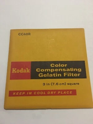 Eastman Kodak CC40R Color Compensating Gelatin  Filter SEALED 3” 7.6 CM Square - Image 1 of 2