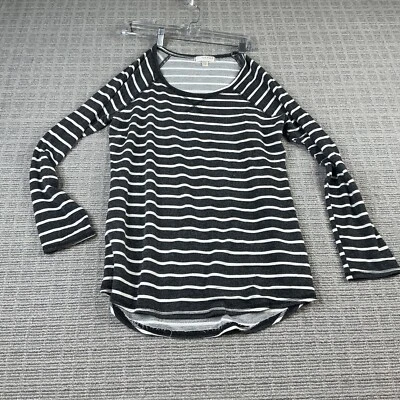 Kenar Women's Black and White Striped Long Sleeve Shirt Size Large - Image 1 of 4