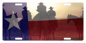 TEXAS STATE Flag Custom License Plate AMERICAN Emblem COWBOYS Version  - Picture 1 of 1