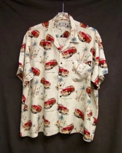 3XB Pineapple Connection Hawaiian Camp Shirt Classic Woody Cars Palm Trees   B25 - Picture 1 of 7