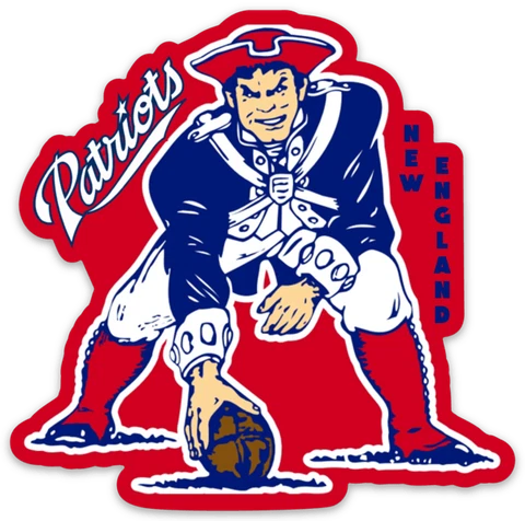New England Patriots Logo w/ Minuteman Snapping Ball Portrait Die-cut MAGNET Cover