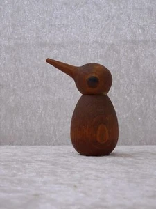 Pájaro pájaro madera teca Orskov diseño danés Kirstian Vedel Torben - Vintage - 8 cm - Imagen 1 de 5