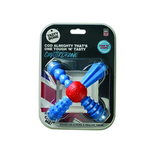 Tasty Bone Nylon Quattro Bone Fish N Chips Dog Chew Toy Small - Picture 1 of 1