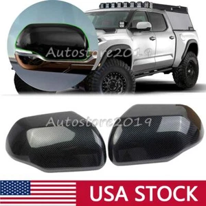 Carbon Fiber Rearview Mirror Side Lid Cover Trim For Toyota for Tundra 2022+ - Foto 1 di 7