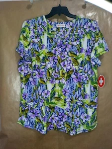 White Cross Womens VNeck Scrub Top XL Perinnials 782PRN NWT Free Shipping - Picture 1 of 5