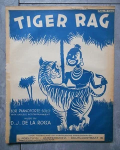 vintage 20s/30s JAZZ sheet music TIGER RAG by De La Rocca RARE DUTCH ISSUE - Picture 1 of 4