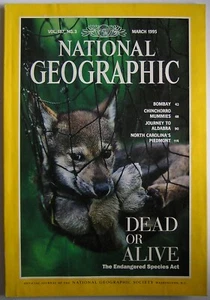 NATIONAL GEOGRAPHIC MAGAZINE MARCH 1995 Endangered Species - Picture 1 of 2