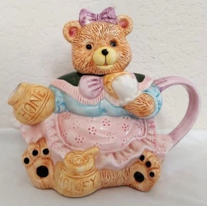 Vinatage Cottagecore Adorable Bear and Honey Pot Teapot - Picture 1 of 9