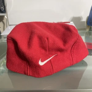 Nike Swoosh Logo Red Beret Golf Hat Cap Newsboy Cabbie 90s VTG Made USA Sz L - Picture 1 of 11
