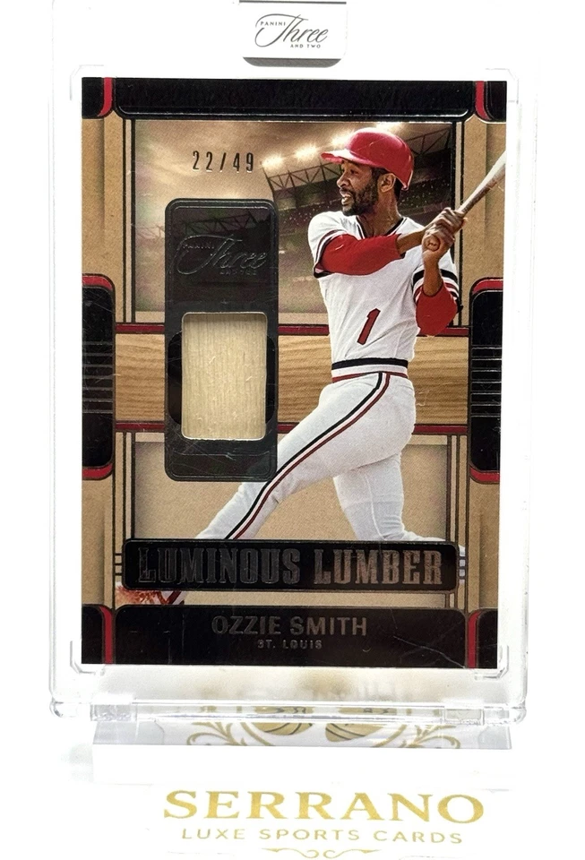 Madera luminosa Panini Three and Two 2025 Ozzie Smith/49 St. Louis Cardinals SP Foto 1 de 2
