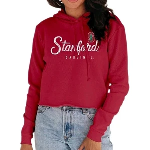 Stanford Cardinal Small Cropped Sweatshirt/Hoodie Auth Blue 84 EUC Soft Fleece - Picture 1 of 6