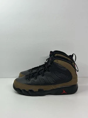 Tênis Air Jordan 9 retrô marrom oliva preto pré-escolar 401811-030 tamanho 2Y - Imagem 1 de 4