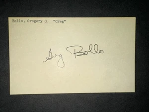 1965 WHITE SOX: Greg Bollo, SIGNIERTE 3x5 Karte - Bild 1 von 1