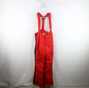 Vtg 70s Boys 16 Striped Color Block Insulated Ski Snowboard Snow Pants Overalls - Picture 1 of 22