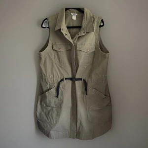 Duluth Trading Co Rootstock Gardening Tunic Vest Womens Sz Large Army Green EUC - Picture 1 of 9