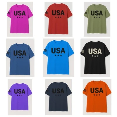 Camiseta gris bandera americana 100 % algodón vintage de Estados Unidos de gran tamaño Foto 1 de 4