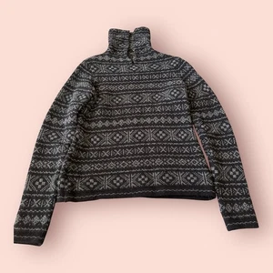 Suéter Lauren Ralph Lauren Mujer L Negro Gris Geo Estampado Cachemira 1/4 Botón - Imagen 1 de 9