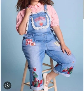Strawberry Shortcake Plus Size 22 Overalls Denim - Picture 1 of 4
