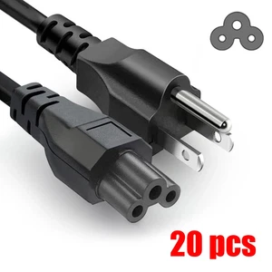20 PACK 6FT 3 Prong Mickey Mouse Power Cord Cable for Laptop PC Printer Adapter - Picture 1 of 4