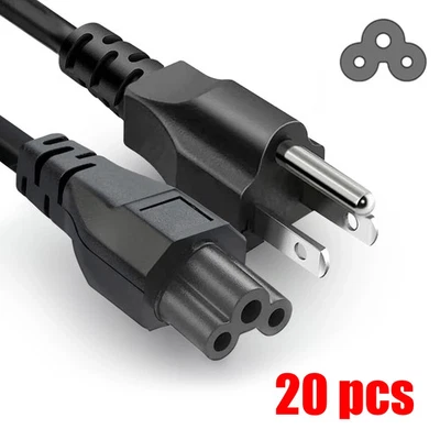 20 PACK 6FT 3 Prong Mickey Mouse Power Cord Cable for Laptop PC Printer Adapter - Image 1 of 4