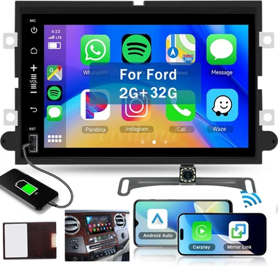 Apple CarPlay Car Radio GPS Stereo For Ford F-250 F-350 Super Duty 2006-2014 - Imagem 1 de 4