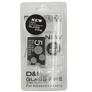 D&K Glass Smoking Coloured Tobacco Pipe & 5 Free Screens Included - Picture 1 of 3