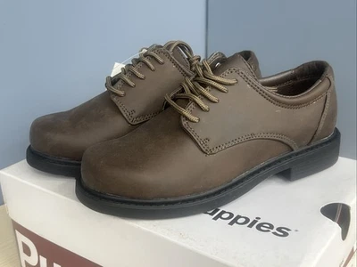 Hush Puppies Dylan Dark Brown Nubuck Uniform Oxford boys Shoe Size 3.5 M - Image 1 of 4