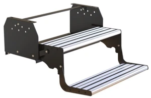 TRA Australia Double Black Steel Caravan Step With Aluminium Tread - Picture 1 of 2