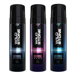 Wild Stone Intense Black, Neon & Ocean Deodorants for Men Pack of 3 (120ml each)
