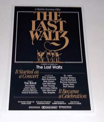 Large The Band The Last Waltz 1976 Promo Bob Dylan, Clapton Poster 19"x13" - Image 1 of 4