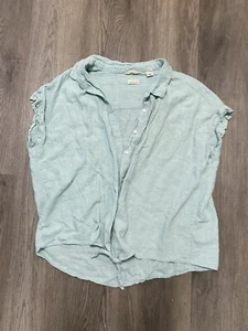 Weatherproof Vintage Washable Linen Tie Hem Button Down Short Sleeve Shirt XXL - Picture 1 of 3