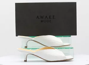 A.W.AK.E MODE NAPPA LEATHER WOMENS KITTEN HEELS SANDALS UK 7 EU 40 RRP £395 - Picture 1 of 9