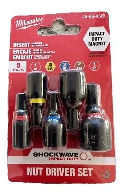 Milwaukee Tool 49-66-4563 5 Piece Shockwave Magnetic Insert Hex Nut Driver Set - Image 1 of 2