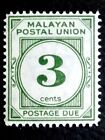 Malaya 1951-1954 Malayan Postal Union Perf 14 Postage Due 3c Green - 1v MNH 