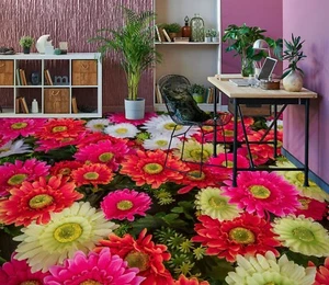 3D Chrysantheme 2249 Fußboden Wandbild Unentschied BildTapete Familie DE Zoe - Bild 1 von 5