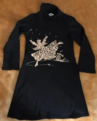 VESTIDO NIÑA SONIA RYKIEL TALLA 8 Nuevo con etiquetas 100% Algodón Francia Negro Dorado Foto 1 de 4