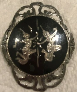 Vintage Siam Nielloware Brooch - Picture 1 of 4