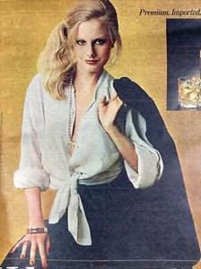 Black Velvet Whisky Print Ad 1980 AJC Pretty Women Blonde Canada Heublein - Picture 1 of 4