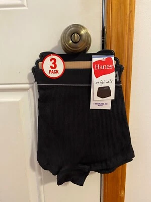 NUEVO PAQUETE DE 3 ROPA INTERIOR BOYFIT COSTILLAS ORIGINALES HANES TALLA MEDIANA PARA MUJER Foto 1 de 4
