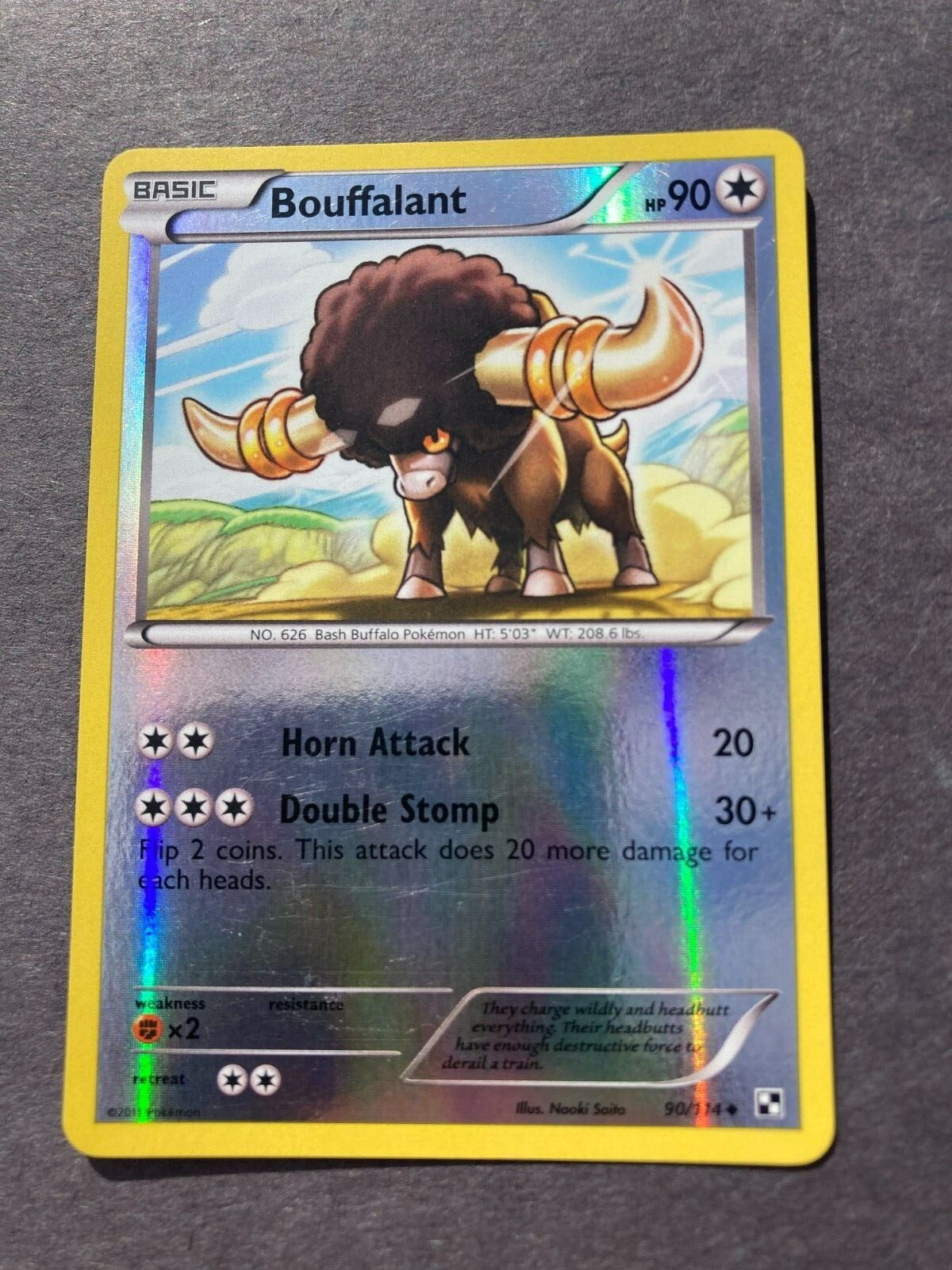 Pokemon Bouffalant 90/114 Uncommon Reverse Holo Black & White Base Set