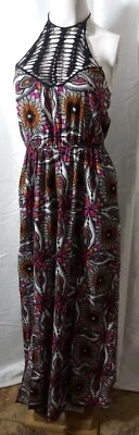 Vestido Largo FIRE LOS ANGELES Línea A Crochet Cuello Alter Pierna Delantera Abierta Talla XS Foto 1 de 4