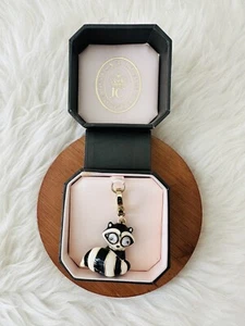 NIB Juicy Couture Rare Raccoon Google Eyes Black White Enamel Charm Collectible - Picture 1 of 8