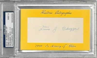 Dino Chiozza 1935 Phillies 2010 In Memory Of autograph d.1972 1/1 PSA 9 Mint! - Image 1 of 2