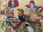 Exquisite Old Chinese Silk painting Thangka “Guan Yu Chart” d25